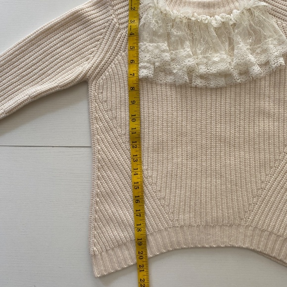 MANOUSH Knit Lace Merino Wool Knit Sweater Ivory Cream color Size XS - Picture 12 of 14